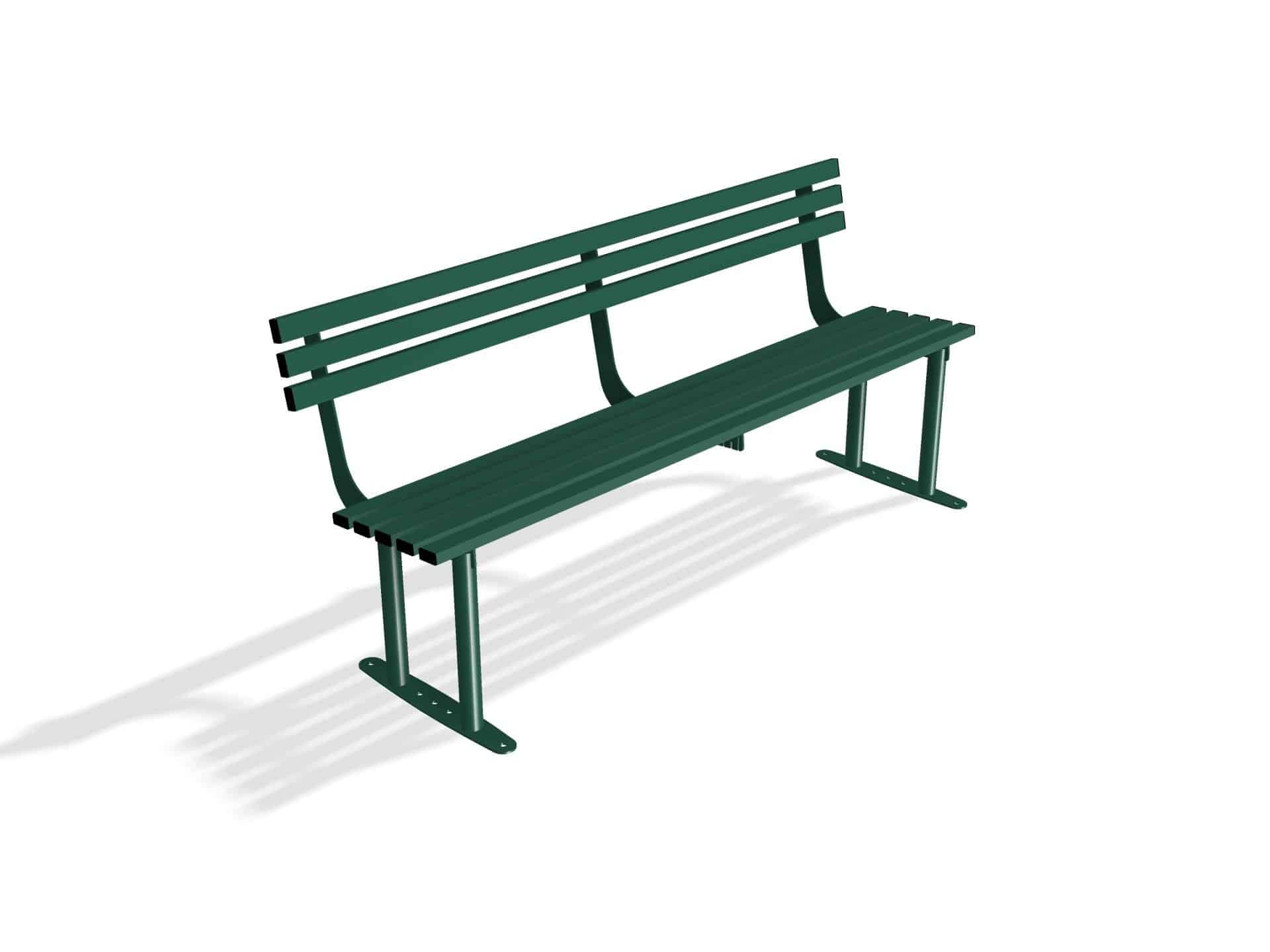 Outdoor Mild Steel Bench Seat with Back  | Haddon Street Furniture