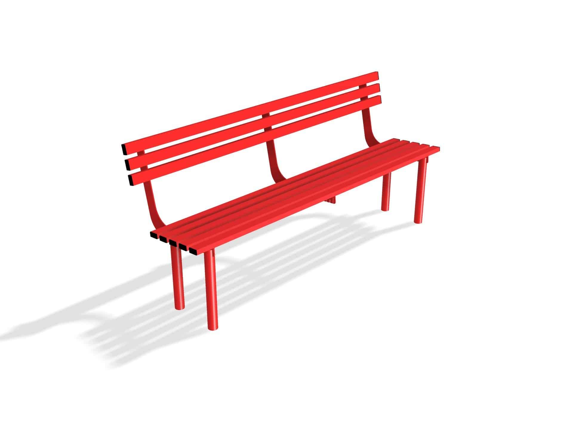 Outdoor Mild Steel Bench Seat with Back  | Haddon Street Furniture