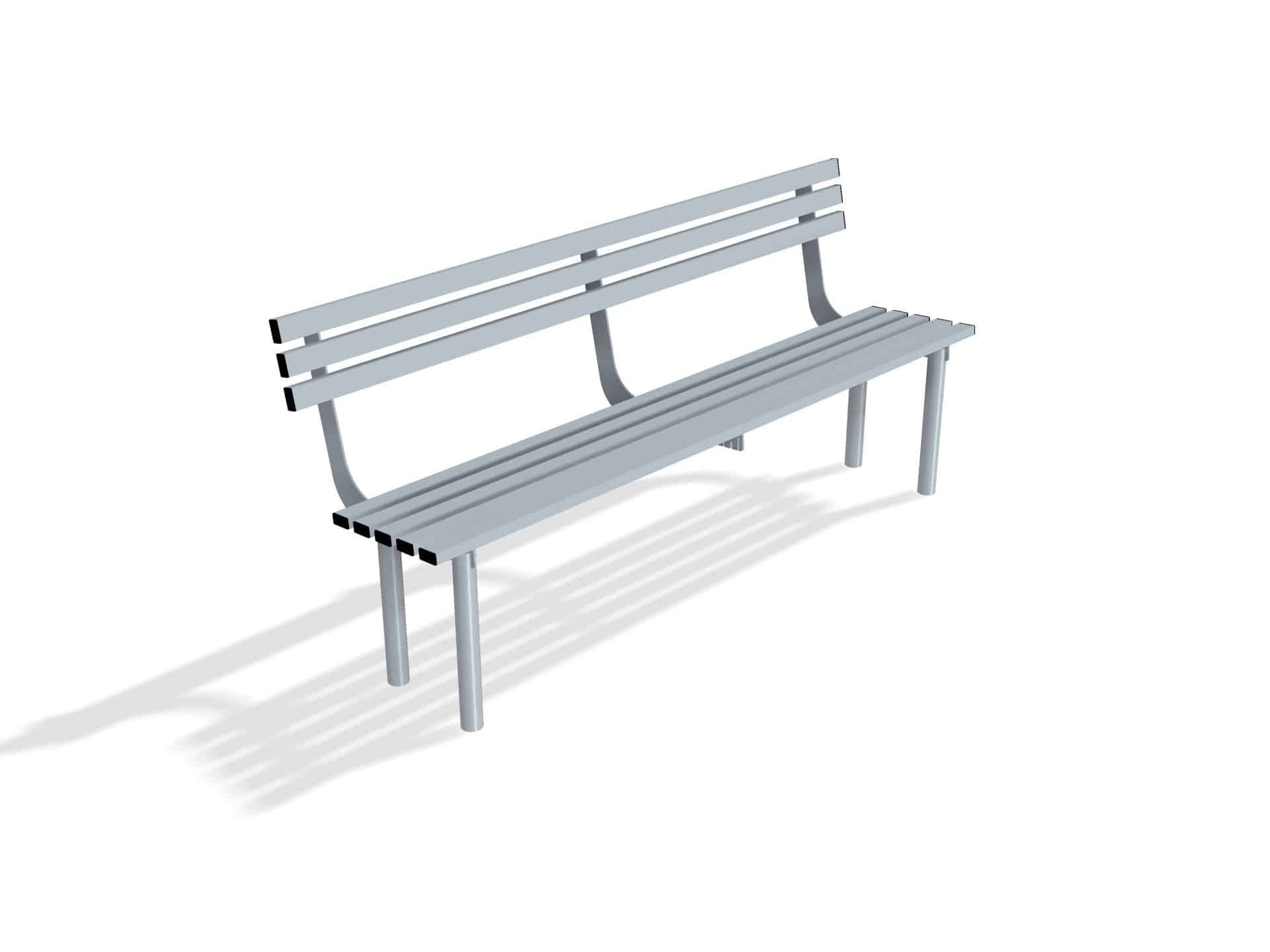 Outdoor Mild Steel Bench Seat with Back  | Haddon Street Furniture