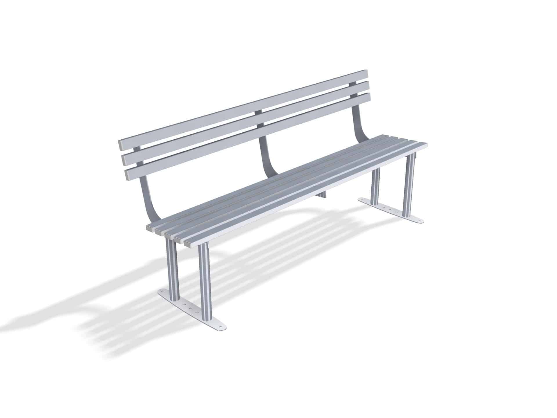 Outdoor Mild Steel Bench Seat with Back  | Haddon Street Furniture