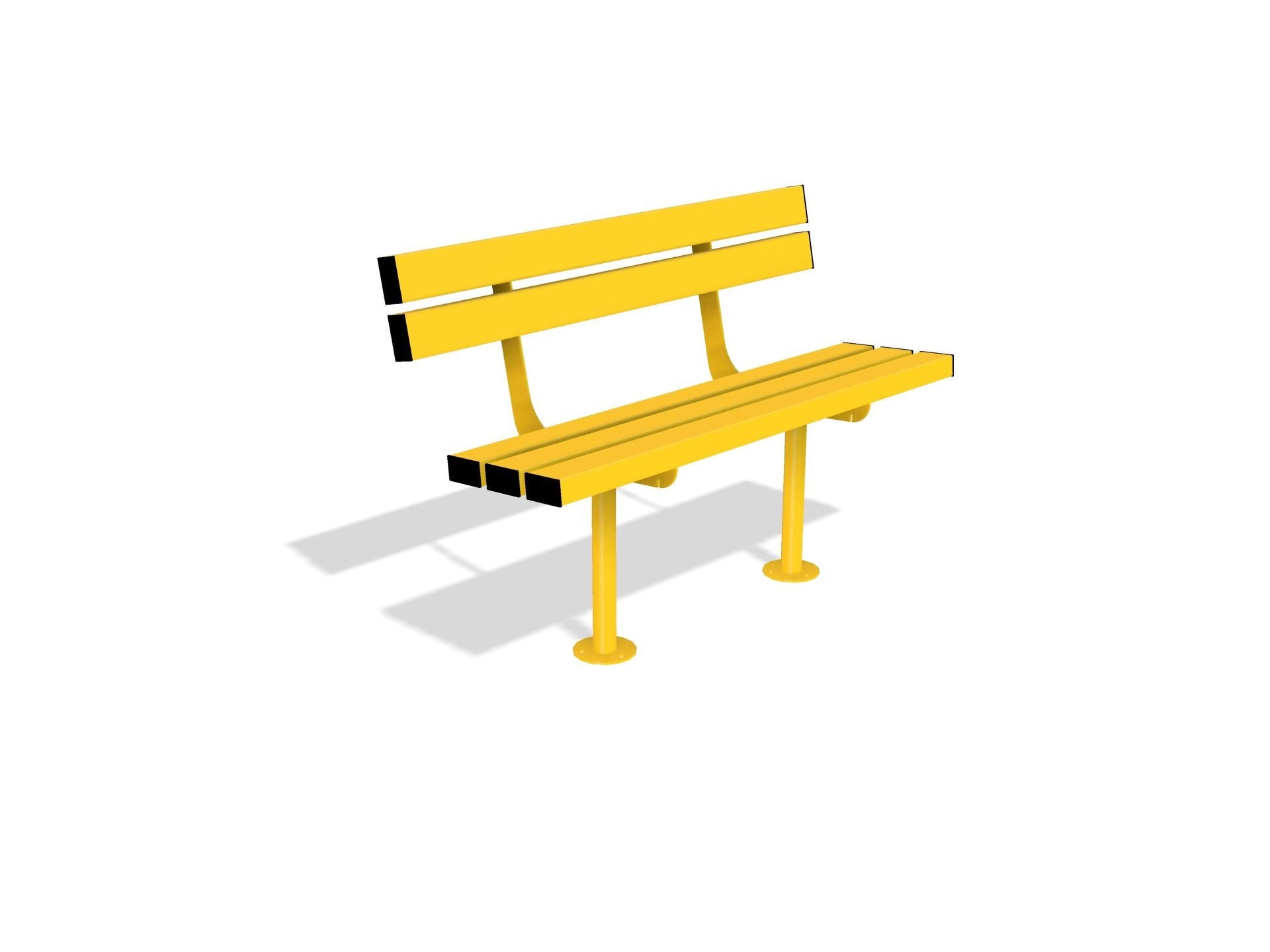 Outdoor Mild Steel Bench Seat with Back  | Gretton Street Furniture
