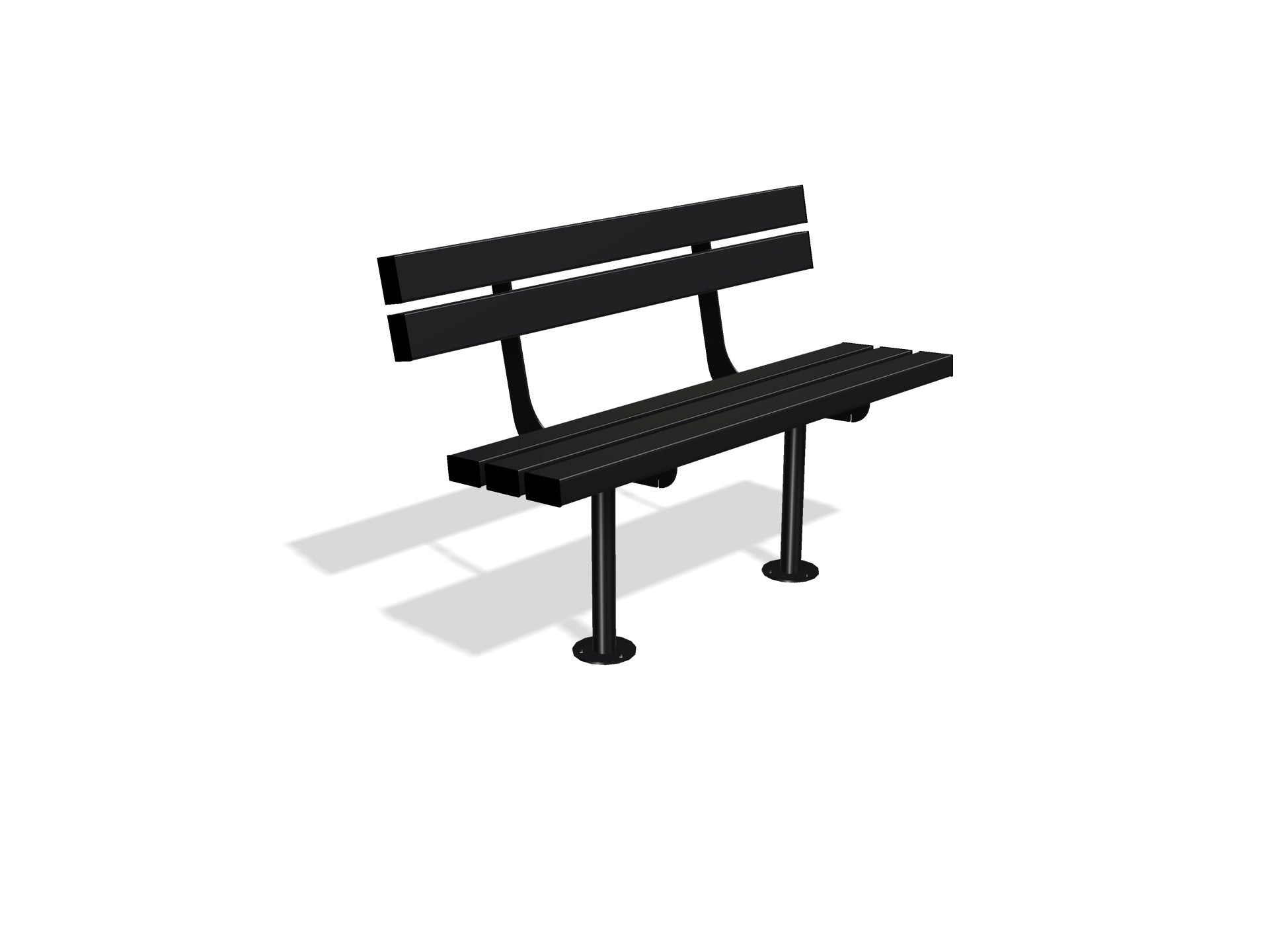 Outdoor Mild Steel Bench Seat with Back  | Gretton Street Furniture