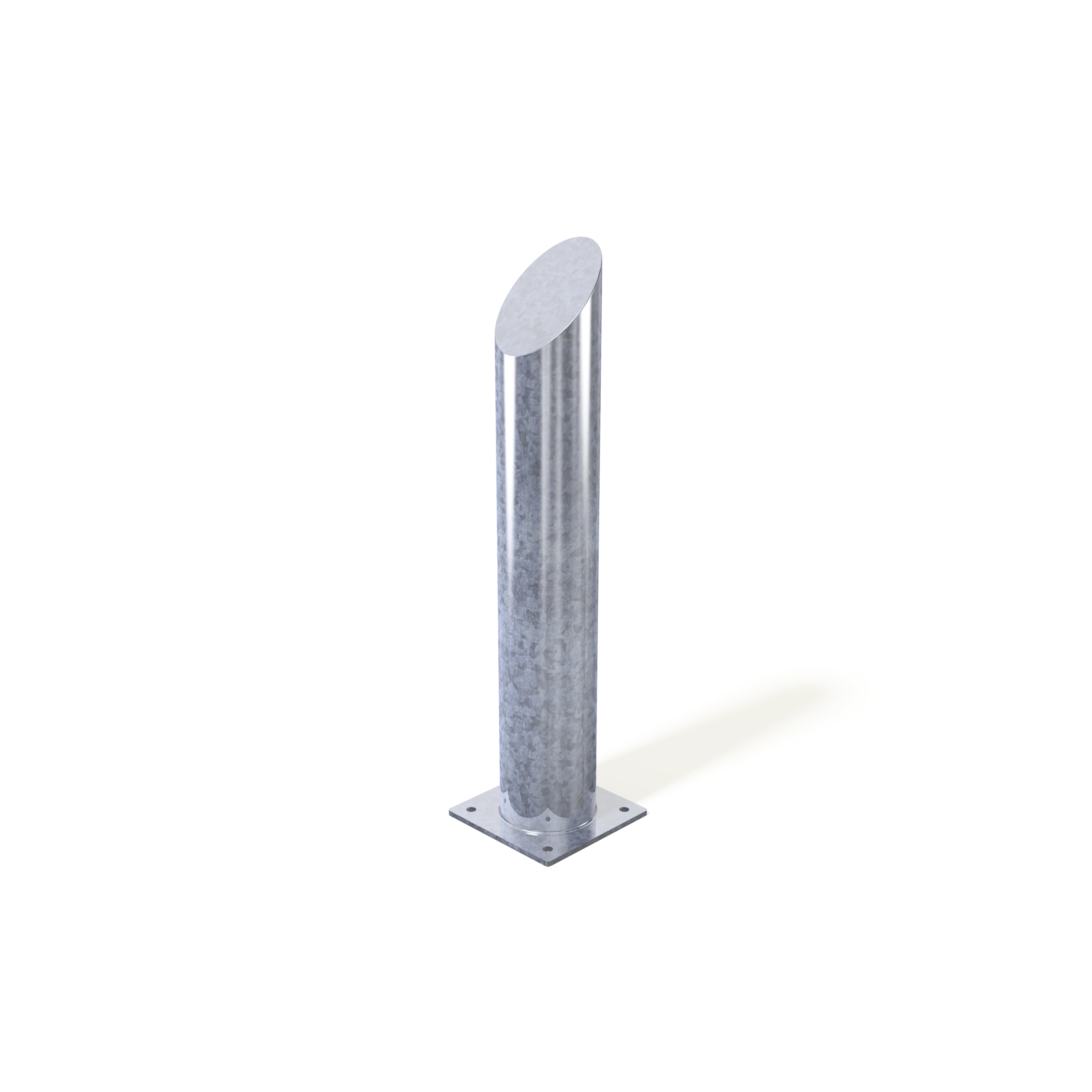 Mitre top bollard, root fixed installation