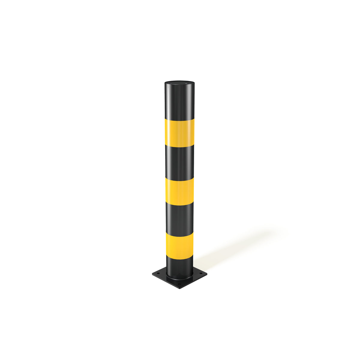 Black Yellow Hi-Vis Protection Bollards - 1200mm above ground - Store Fittings Direct