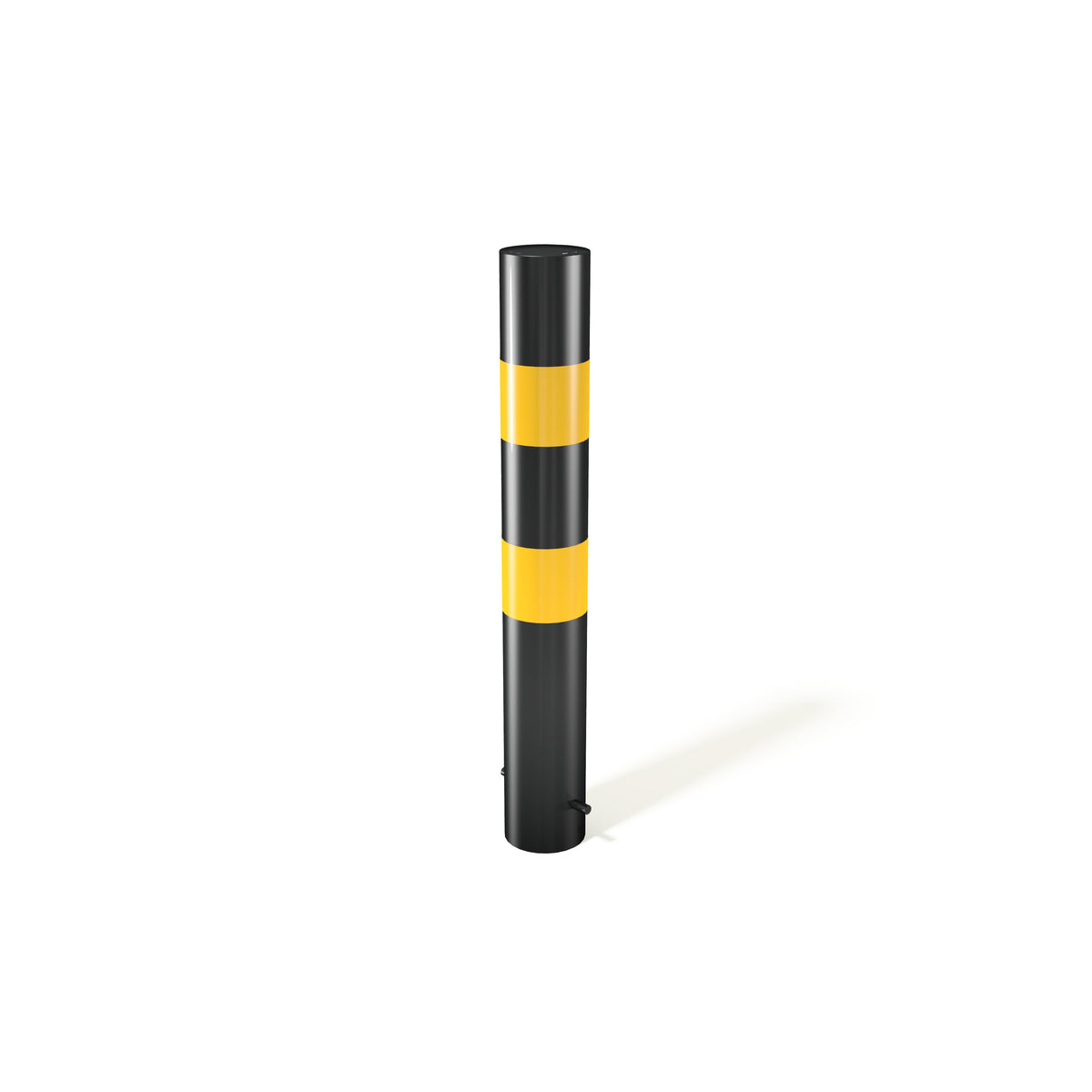 Black Yellow Hi-Vis Protection Bollard - 900mm above ground - Store Fittings Direct