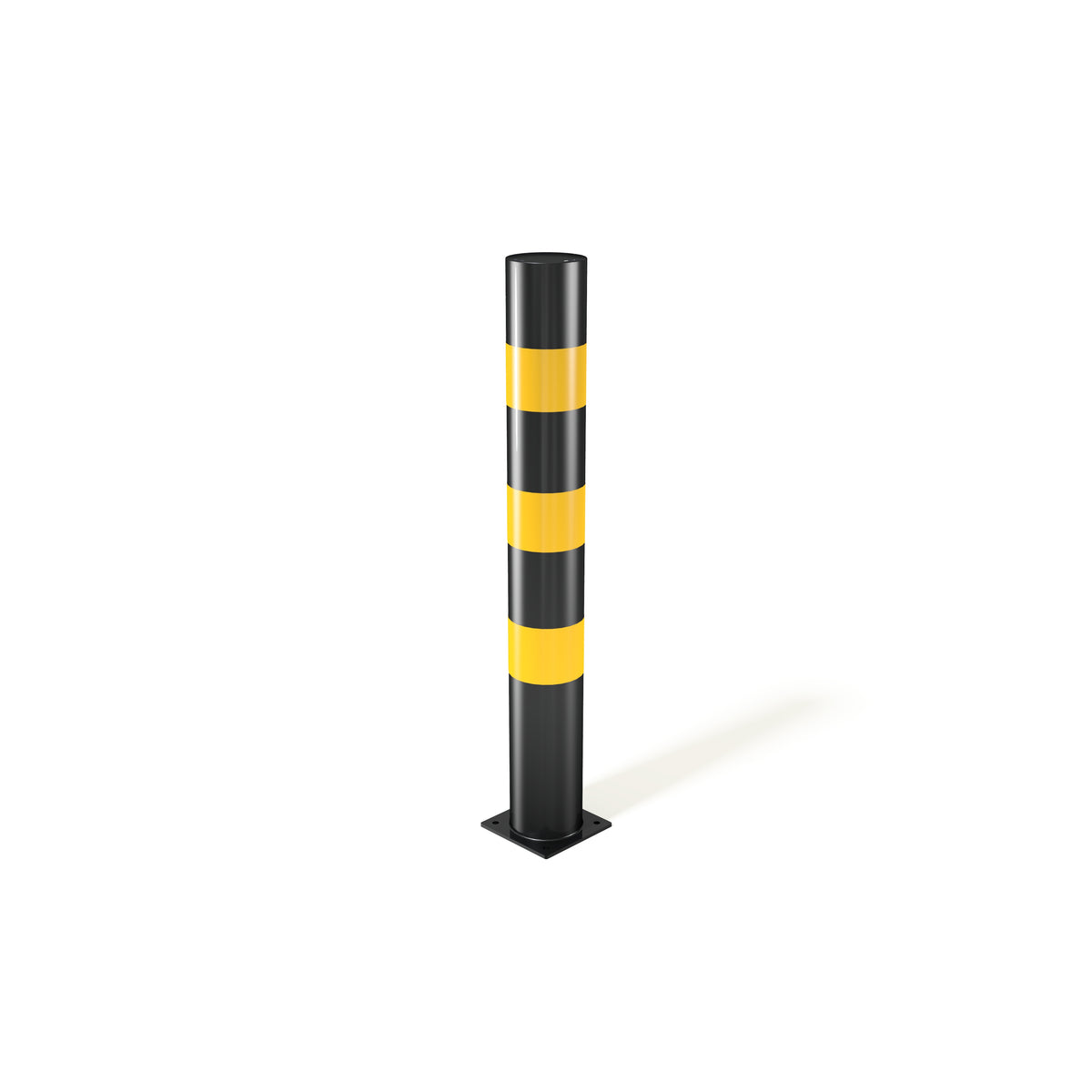 Black Yellow Hi-Vis Protection Bollards - 1500mm above ground - Store Fittings Direct