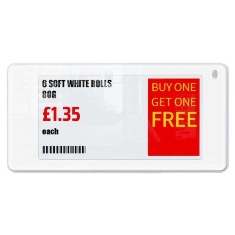 2.6" ESL Display -Ultra-Low Power Retail Shelf Edge Price Label - Store Fittings Direct