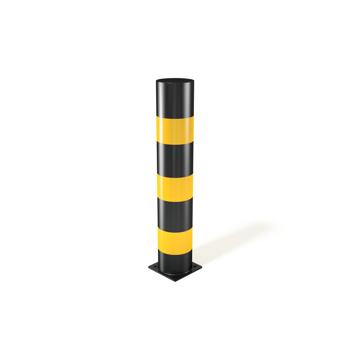 Black Yellow Hi-Vis Protection Bollards - 1200mm above ground - Store Fittings Direct