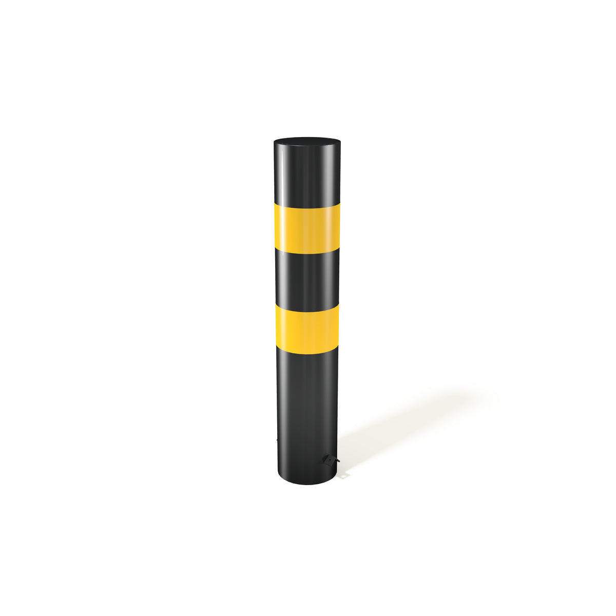 Black Yellow Hi-Vis Protection Bollard - 900mm above ground - Store Fittings Direct