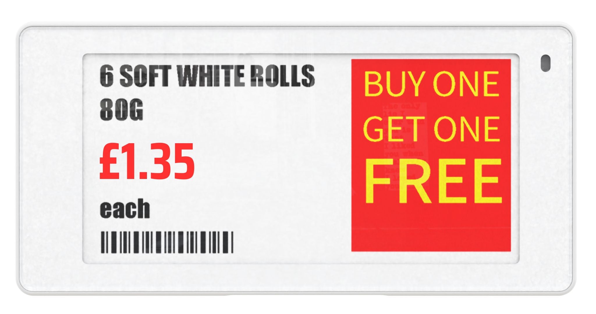 3.5" ESL Display -Ultra-Low Power Electronic Pricing Label - Store Fittings Direct