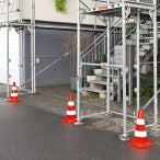 Traffic-Line Fluorescent Traffic Cones With Reflective Bands