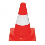 Traffic-Line Fluorescent Traffic Cones With Reflective Bands