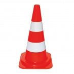 Traffic-Line Fluorescent Traffic Cones With Reflective Bands
