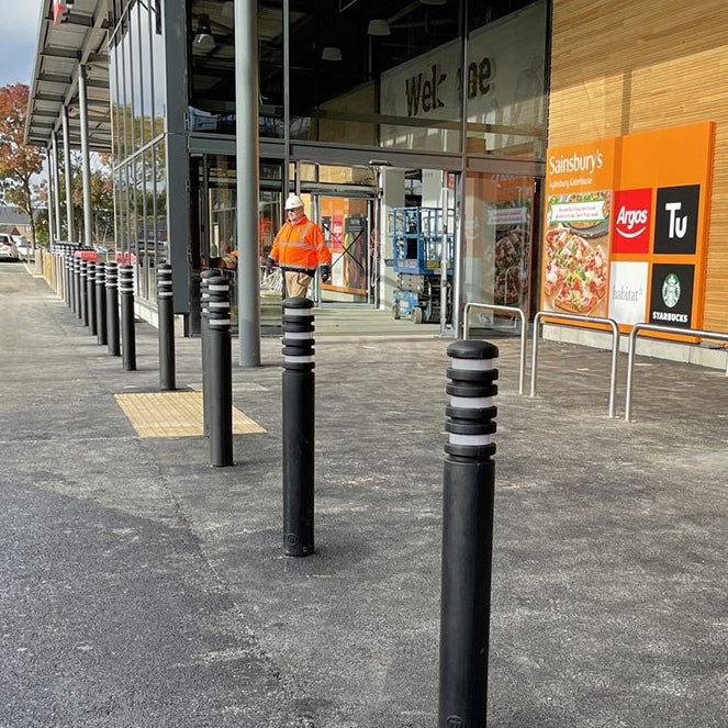 3RS Retail Park Plastic Bollard Steel Core optional Anti Ram - Store Fittings Direct