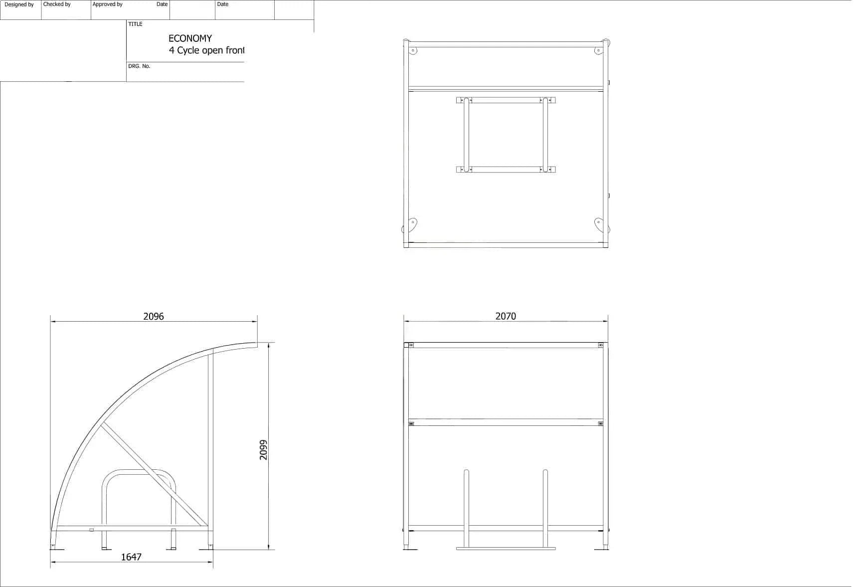 4 Cycle Shelter | Queensway - Store Fittings Direct