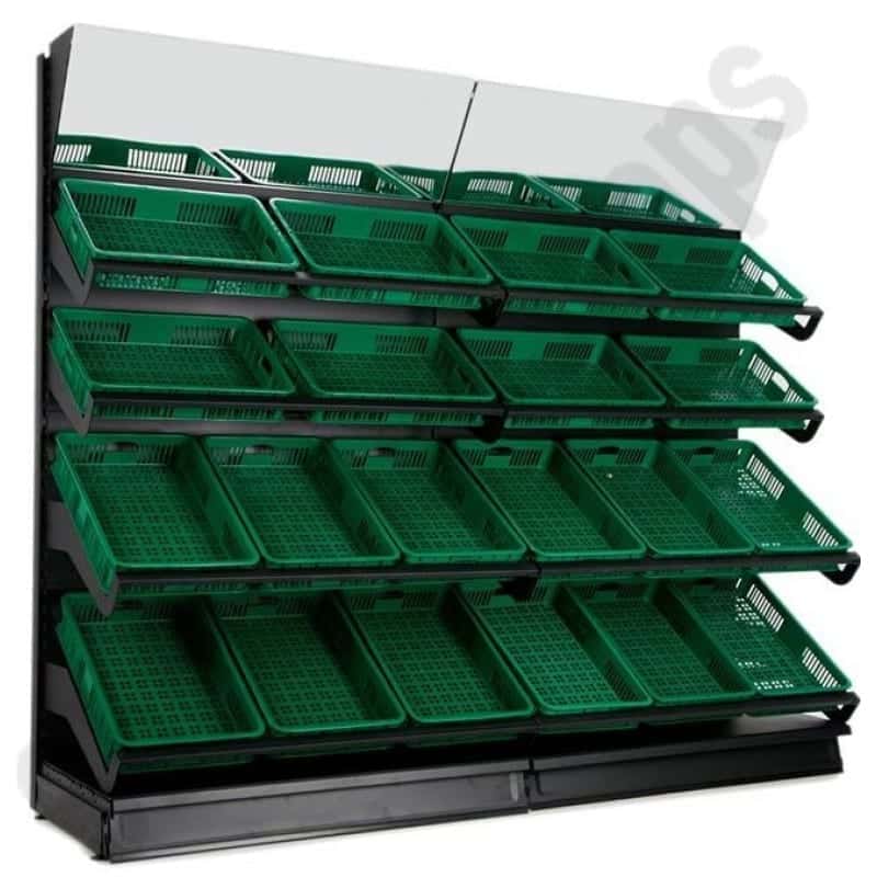 Vegetable and Fruit Stand | 4 Tier Wall Display - Store Fittings Direct