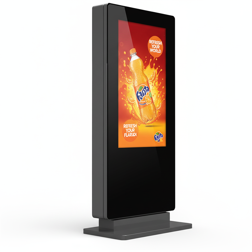 4K Outdoor PCAP Freestanding Multi Touch Screen Poster | IP65 Waterproof Totem - Store Fittings Direct