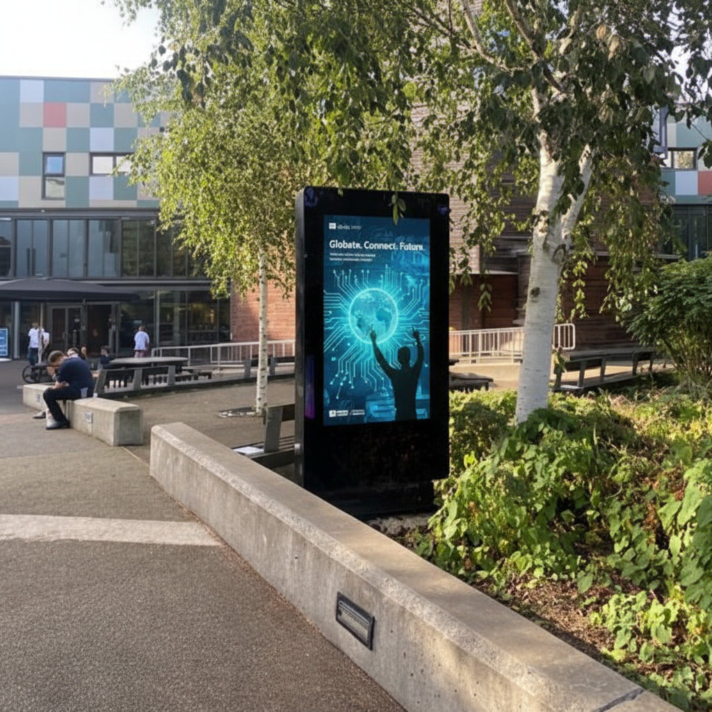 4K Outdoor PCAP Freestanding Multi Touch Screen Poster | IP65 Waterproof Totem - Store Fittings Direct