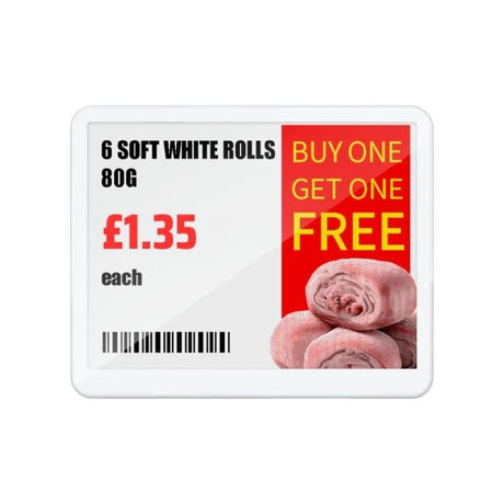 5.8" ESL Display  -Ultra-Low Power Electronic Price Label - Store Fittings Direct