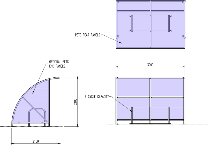 6 Cycle Bike Shelter | Queensway - Store Fittings Direct