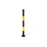 Black Yellow Hi-Vis Protection Bollard - 900mm above ground - Store Fittings Direct