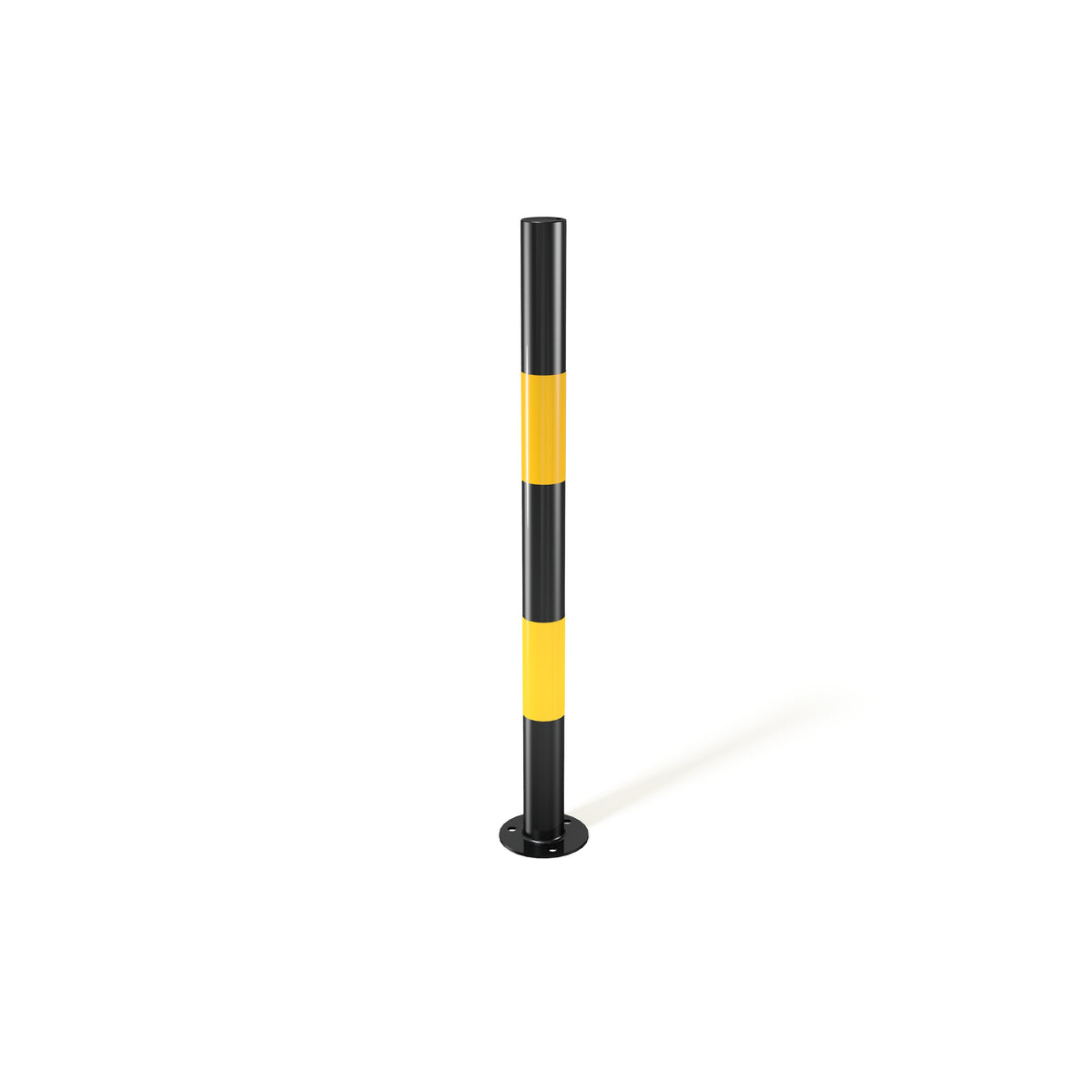 Black Yellow Hi-Vis Protection Bollard - 900mm above ground - Store Fittings Direct