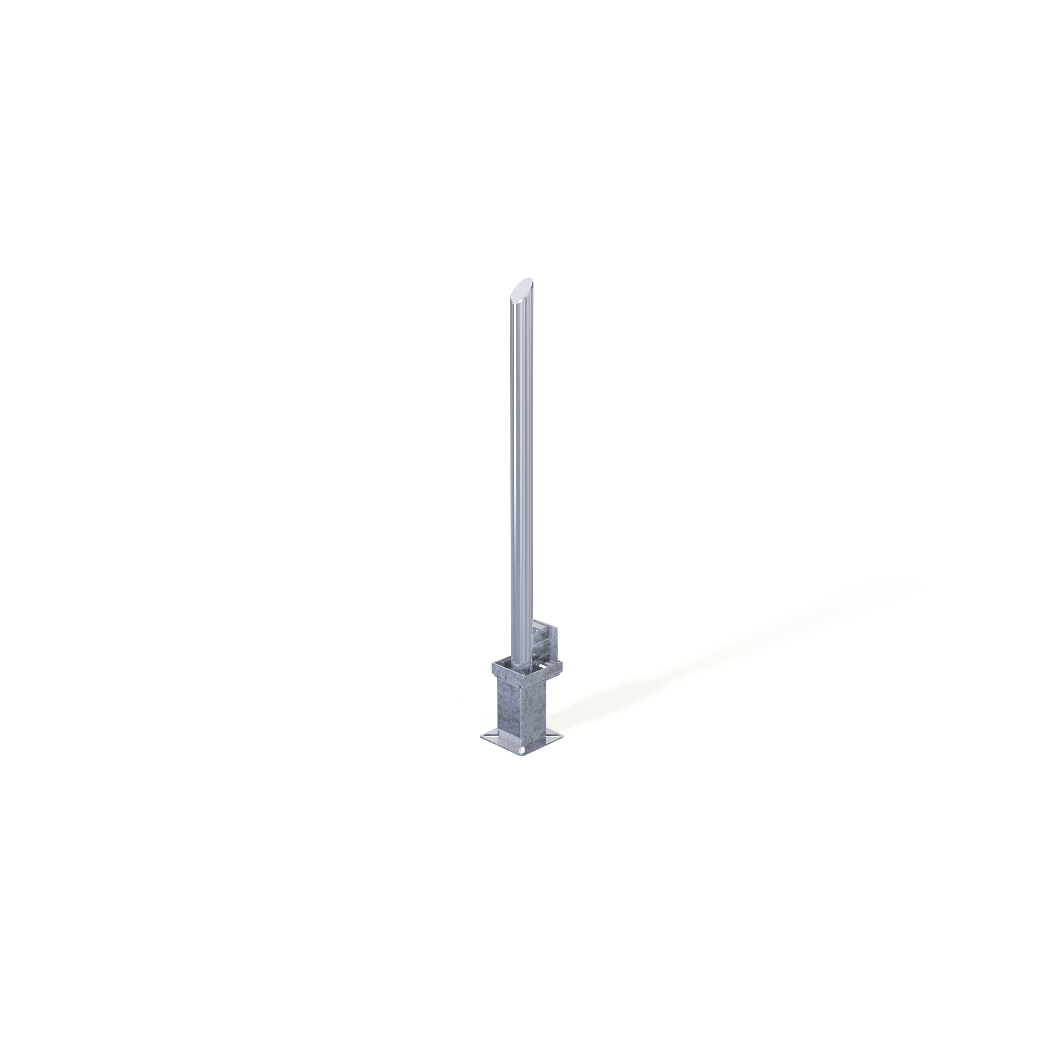 Mitre top stainless steel removable bollard