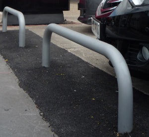 76mm Hooped Perimeter Barrier - Galvanised - Concrete In