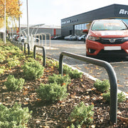76mm Hooped Perimeter Barrier - Galvanised - Concrete In