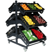 800mm Double Sided Mobile Fruit and Vegetable Display - Store Fittings Direct