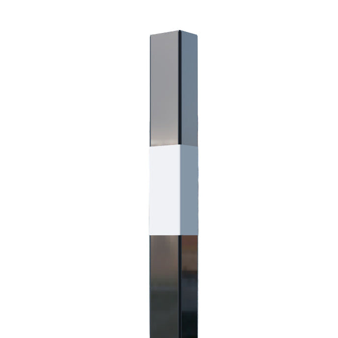 Square Steel Bollards - Black and White 1000mm Above Ground