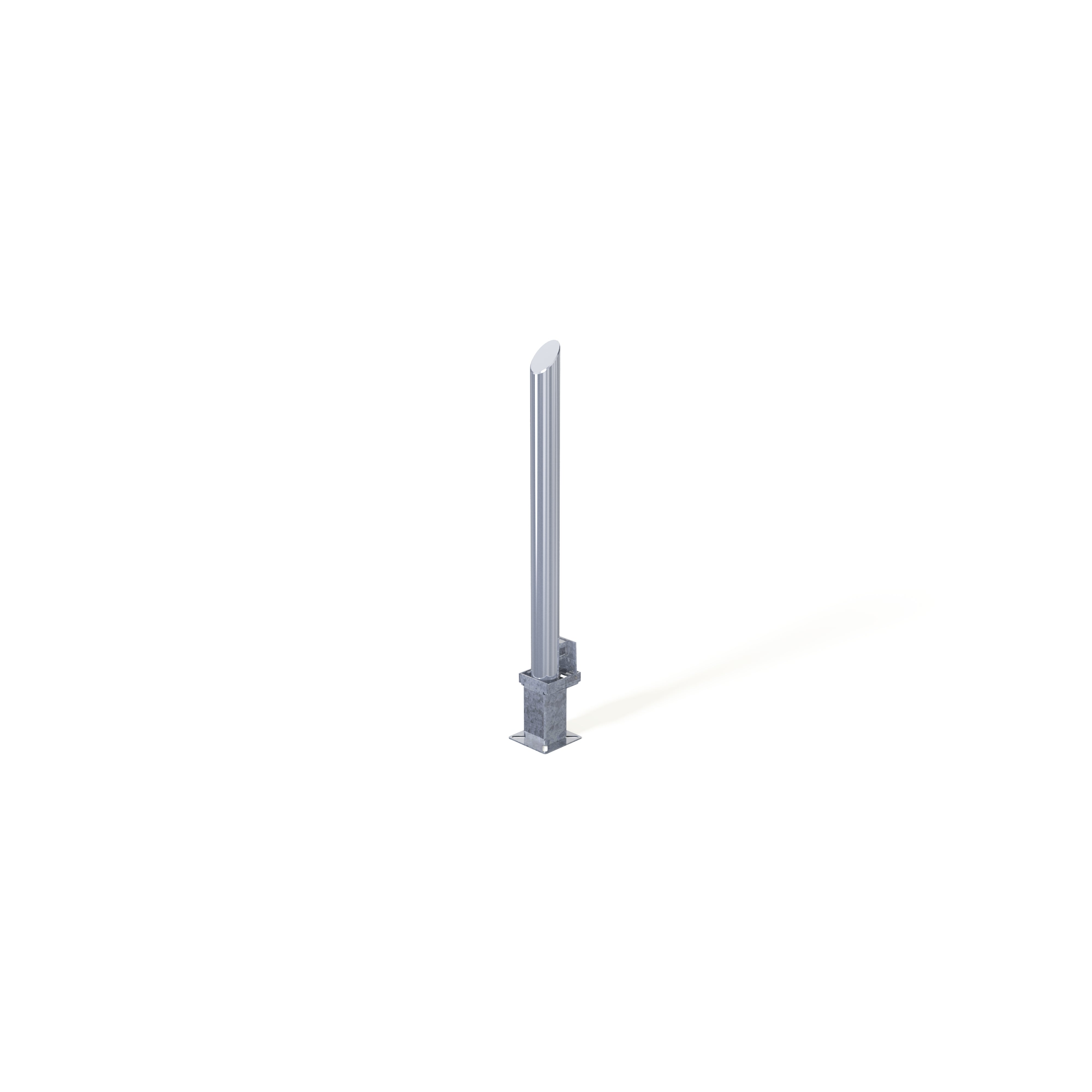 Removable stainless steel bollard with lockable socket