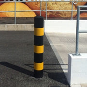 Black Yellow Hi-Vis Protection Bollards - 1200mm above ground - Store Fittings Direct