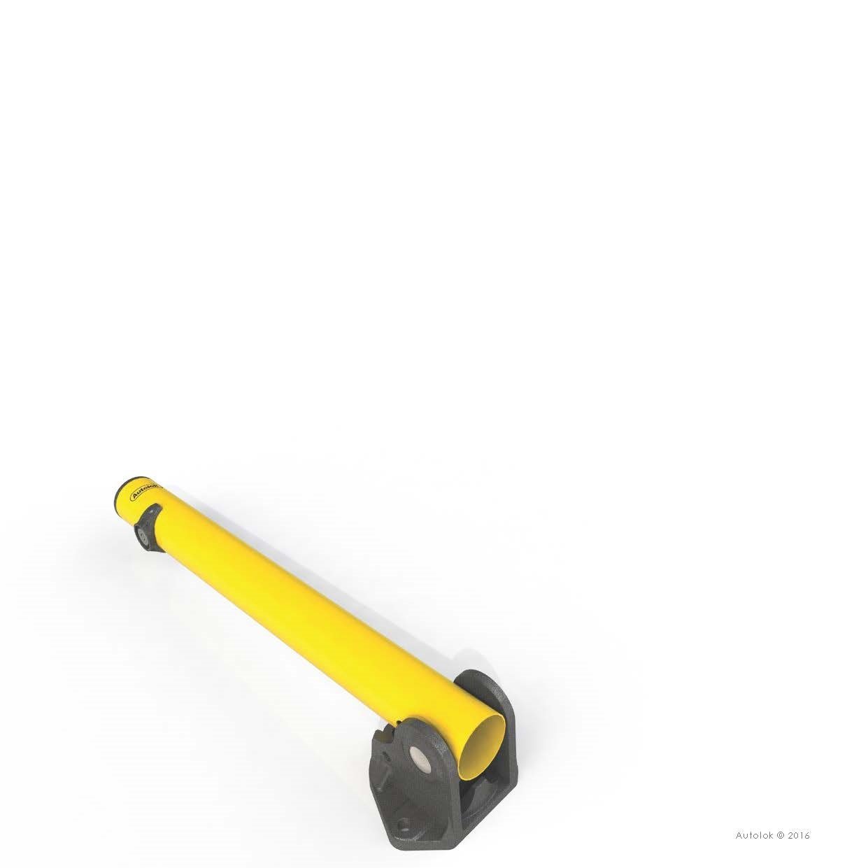 Autolok Yellow Fold Down Lockable Parking Post - Store Fittings Direct