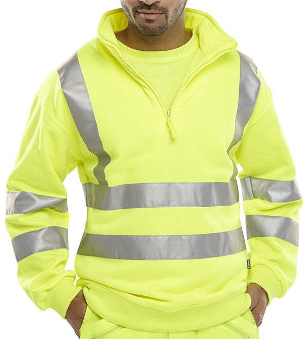 Essential Quarter Zip Sweatshirt Hi-Vis Jumper