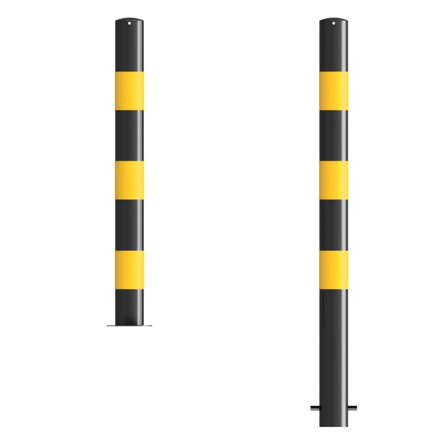 Black Yellow EV Charger Protection Bollards - Store Fittings Direct