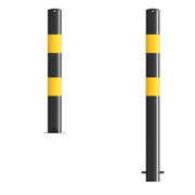 Black Yellow Galvanised Mild Steel Bollards - Store Fittings Direct