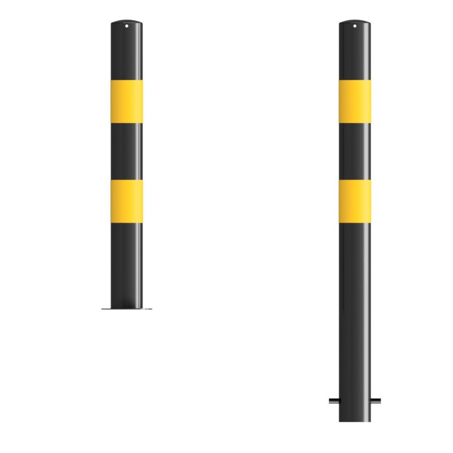 Black Yellow Galvanised Mild Steel Bollards - Store Fittings Direct