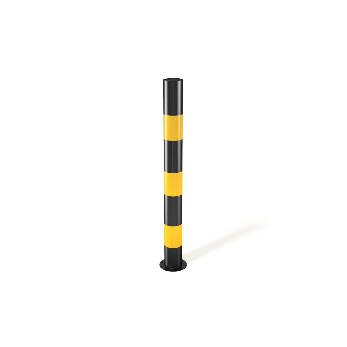 Black Yellow Hi-Vis Protection Bollards - 1200mm above ground - Store Fittings Direct