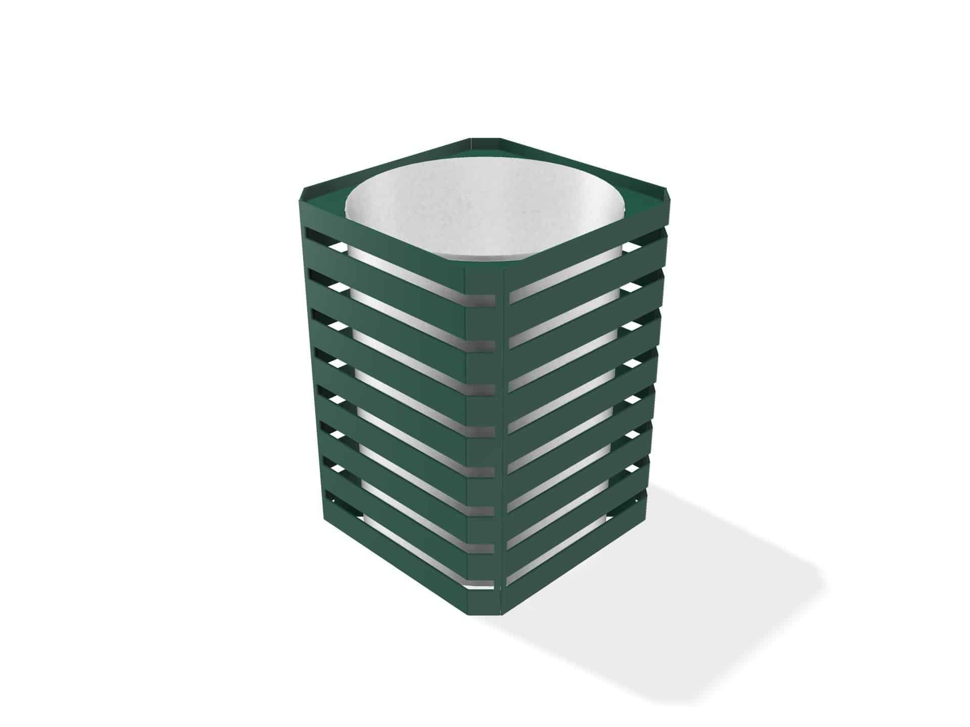 Carlton Litter Bin - Galvanised, Galv Powdercoated or Stainless Steel