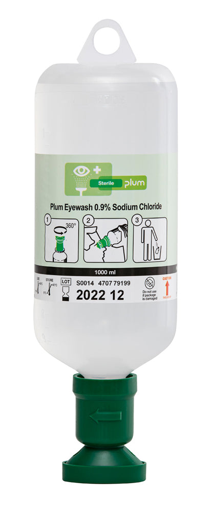 Plum Safety Eyewash 200ML 0.9% Sodium Chloride with Eyecup
