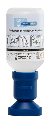 Plum Safety Eyewash 200ML pH N 4.9 Phosphate with Eyecup