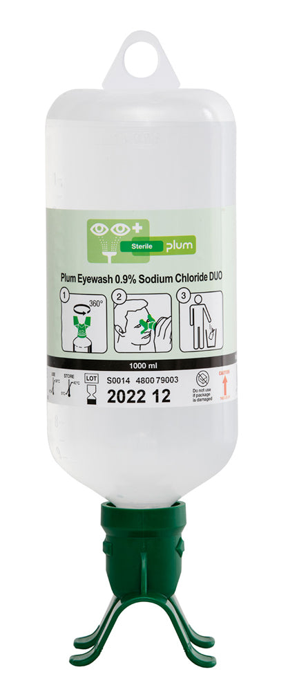 Plum Safety Eyewash 500ML 0.9 Percent Sodium Chloride Duo
