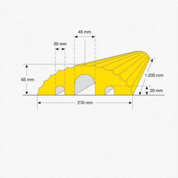 Cable Hose Protection Ramp 1200mm Yellow