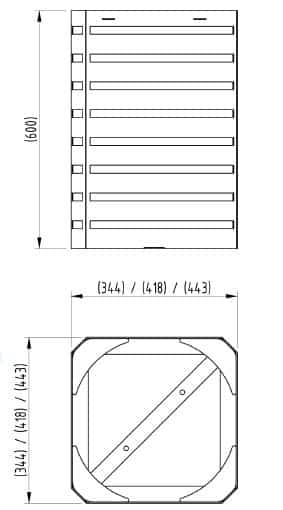 Carlton Litter Bin - Galvanised, Galv Powdercoated or Stainless Steel