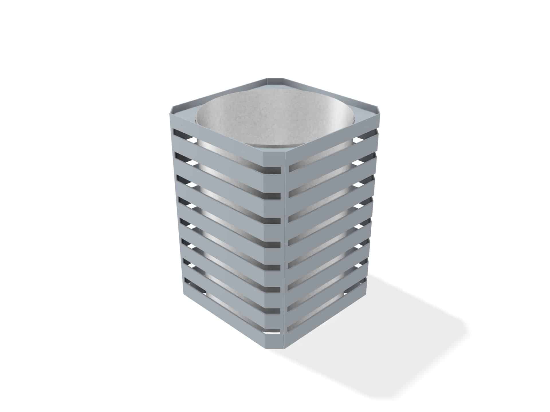 Carlton Litter Bin - Galvanised, Galv Powdercoated or Stainless Steel - Store Fittings Direct