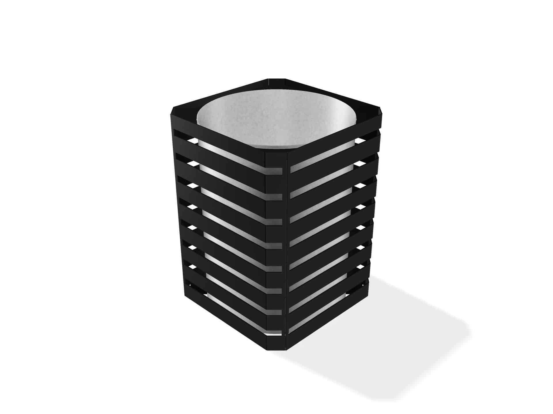 Carlton Litter Bin - Galvanised, Galv Powdercoated or Stainless Steel - Store Fittings Direct