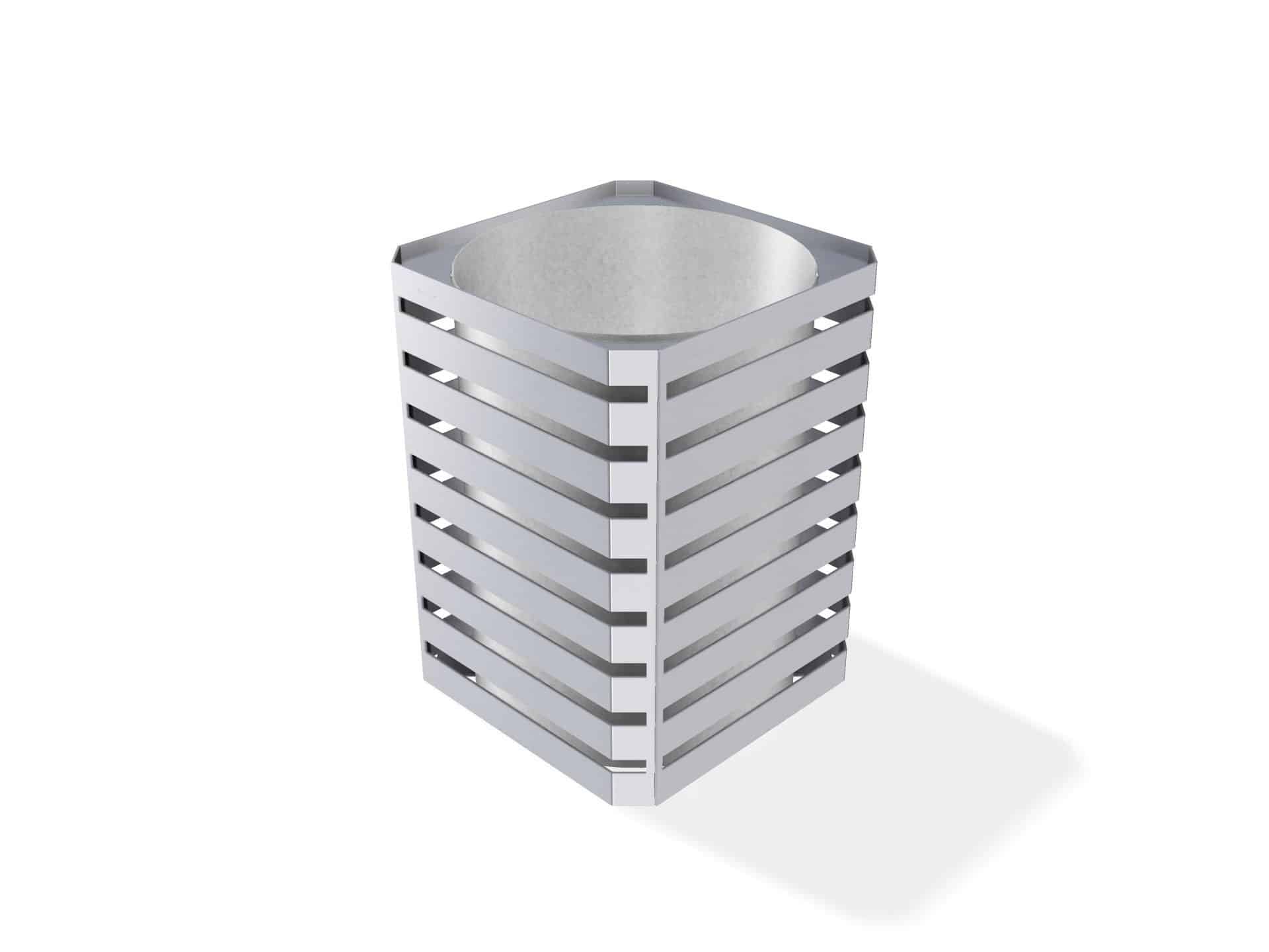 Carlton Litter Bin - Galvanised, Galv Powdercoated or Stainless Steel - Store Fittings Direct