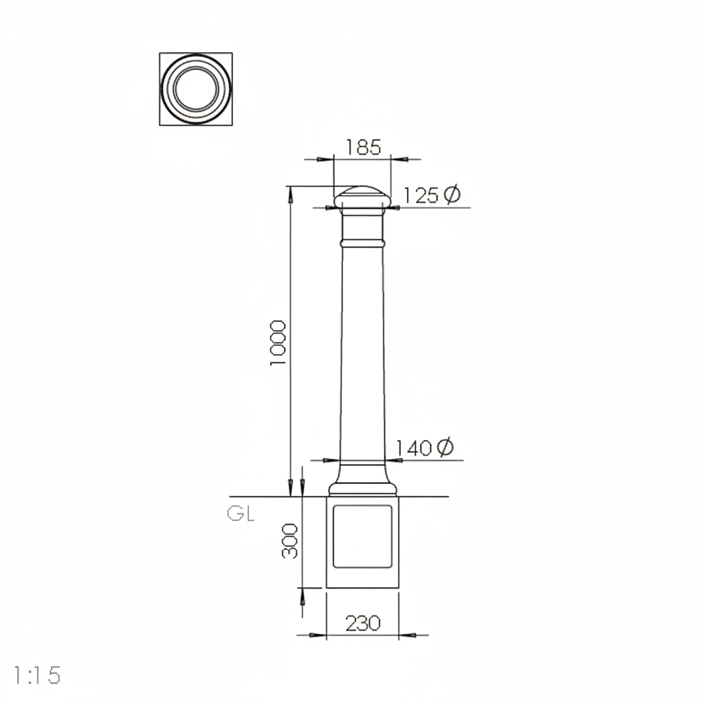 Cast Iron Manchester Bollard - Store Fittings Direct