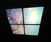 Cherry blossom LED backlit ceiling light panel, pack of 4
